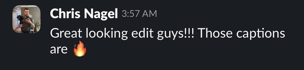 Client message about their edits